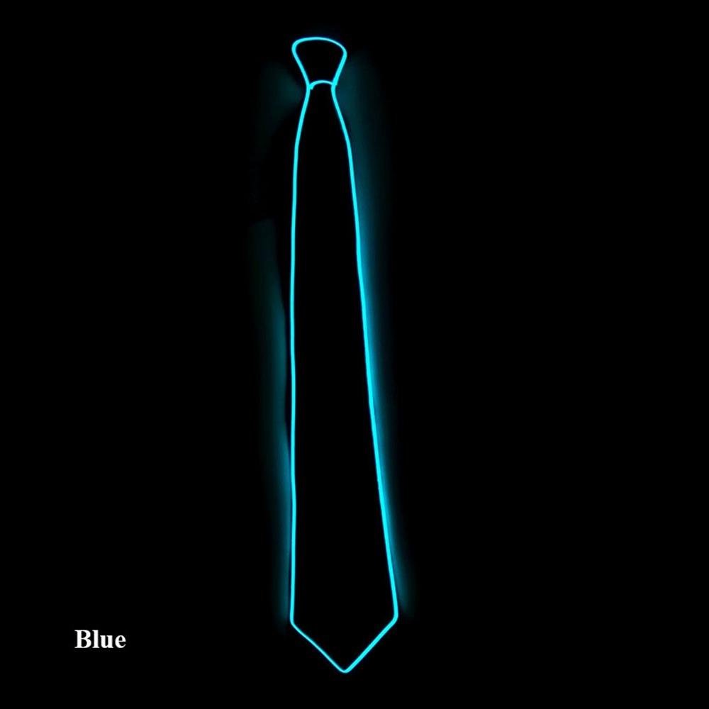 Новые регулируемые светящиеся галстуки Мигающие светодиодные светящиеся аксессуары Светодиодный галстук Забавный подарок Светящиеся цветные галстуки Бар Вечеринка синий