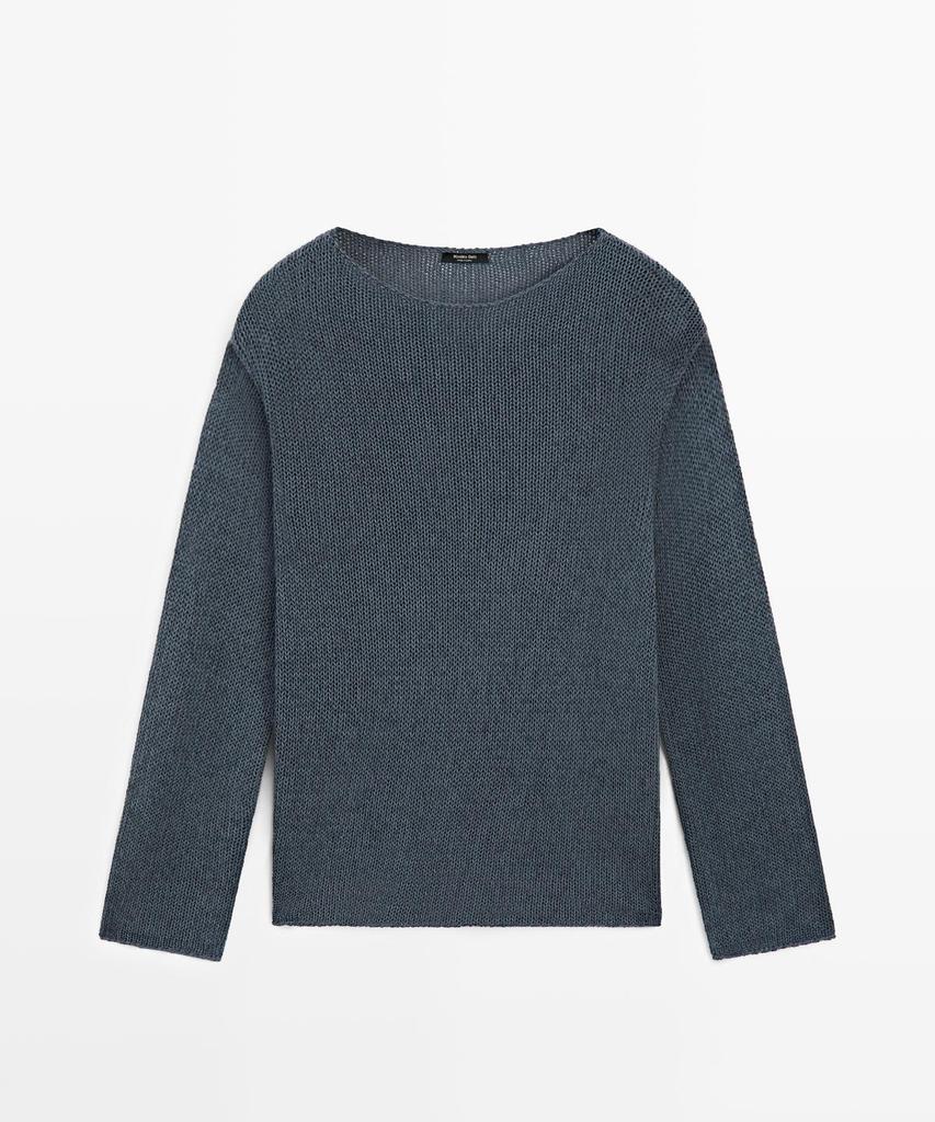 Masimodutti Open Knit Cotton Blend Sweater