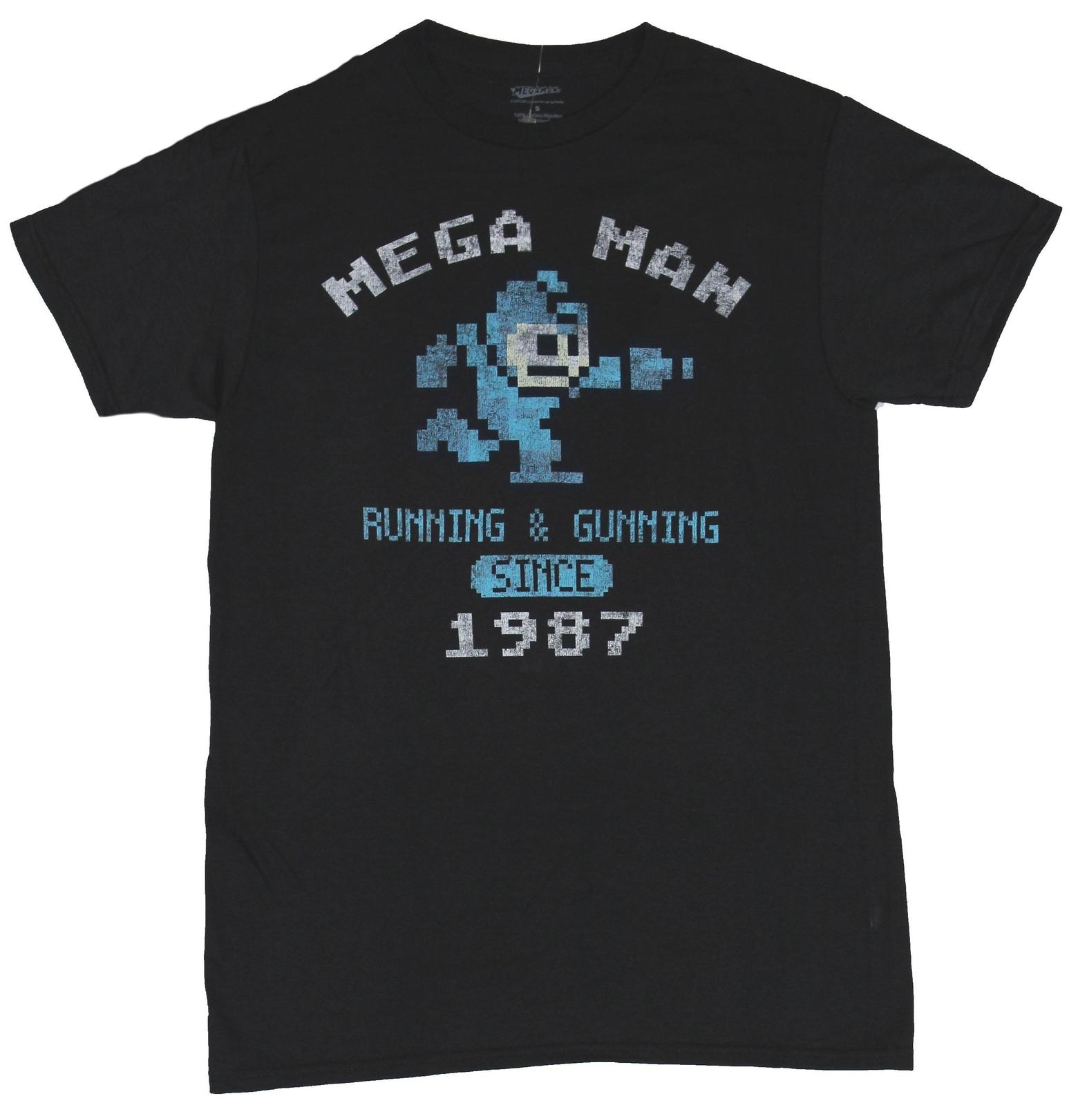 Mega Man Mens T-shirt Running and Gunning Since 1987 S