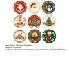 Christmas Wooden Coasters 9Pcs Set, Heat Resistant Cup Mats, Waterproof Non Slip Drink Round Table Protection Mats for Home Office Desk Accessories