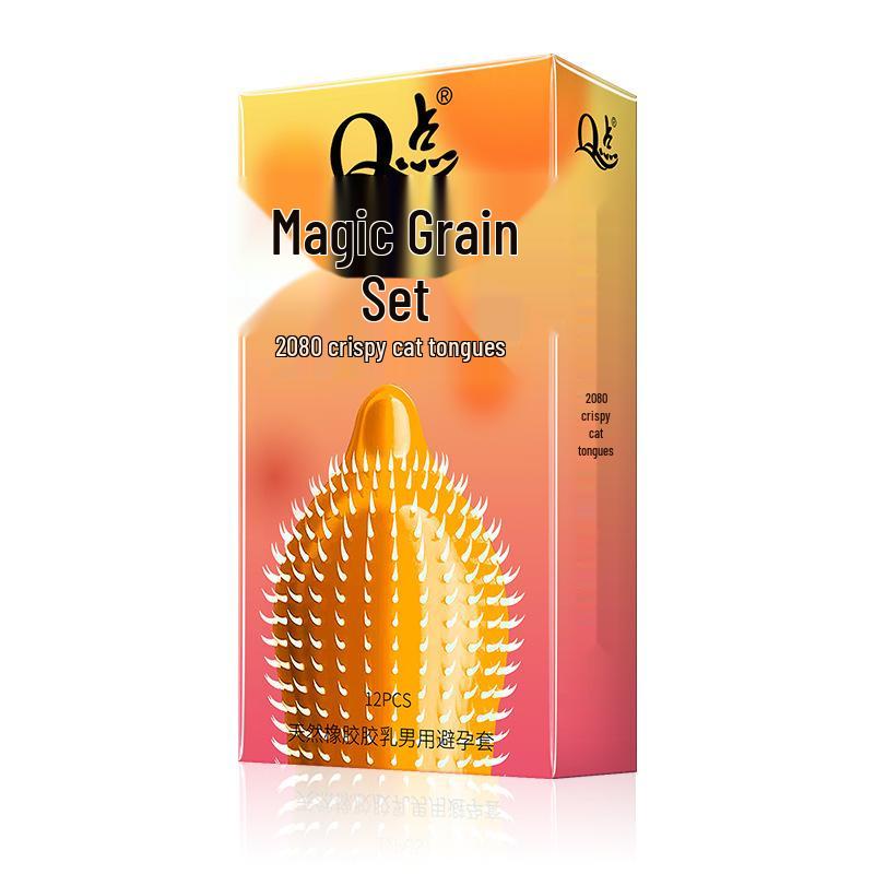 Q Point Thorn Set: Erotic Couples' Condoms with Large Particles, 2pcs/pack