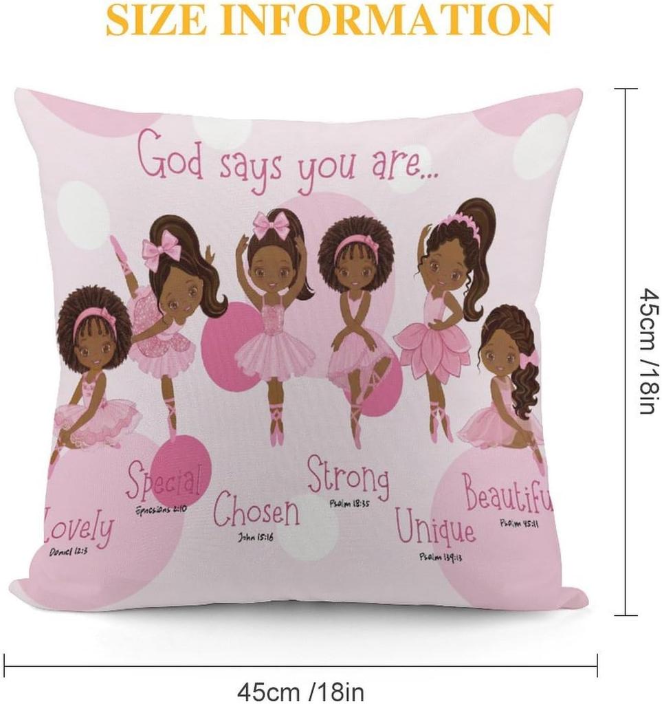 Inspirational God Says You Are Bible Scripture Pillowcase Cushion Cover Pink Nursery Decor Christian Affirmation Gift 18x18 Inch
