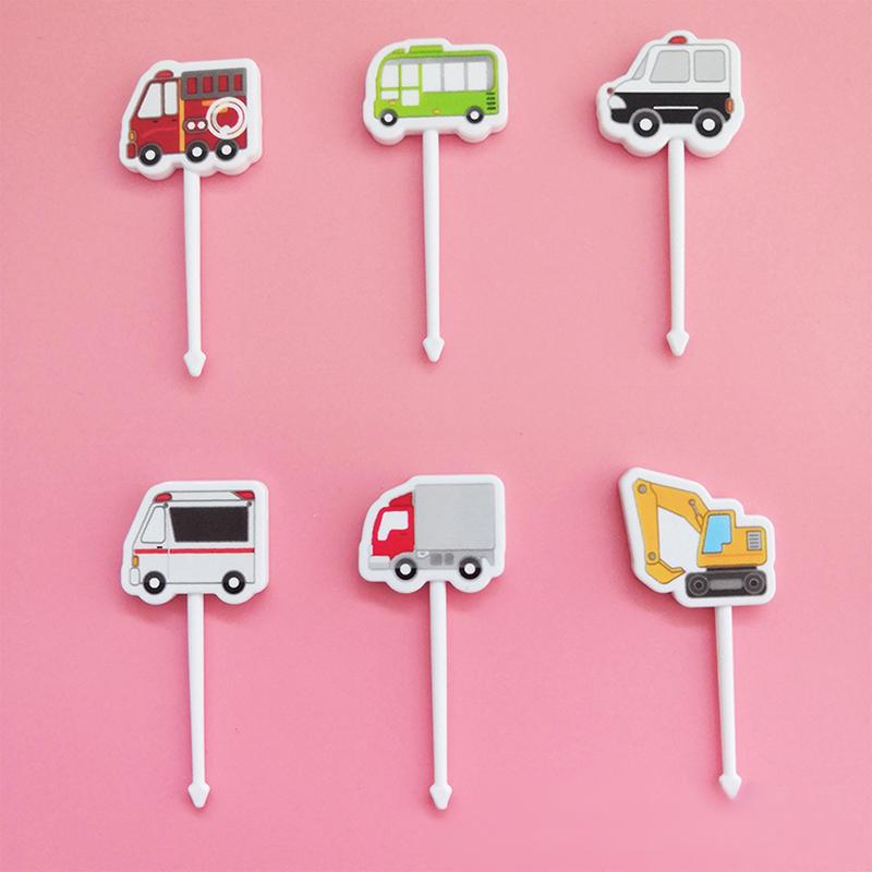 Cute School Supplies Fruit Fork Mini Cartoon Children Snack Cake Dessert Pick Toothpick Bento Lunches Party Decoration
