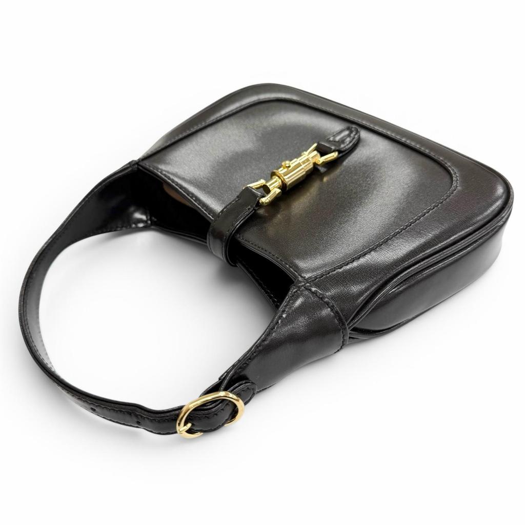 Great GUCCI Shoulder Bag Jackie 1961 Mini Shoulder Bag 2WAY Handbag Black 637091 Used
