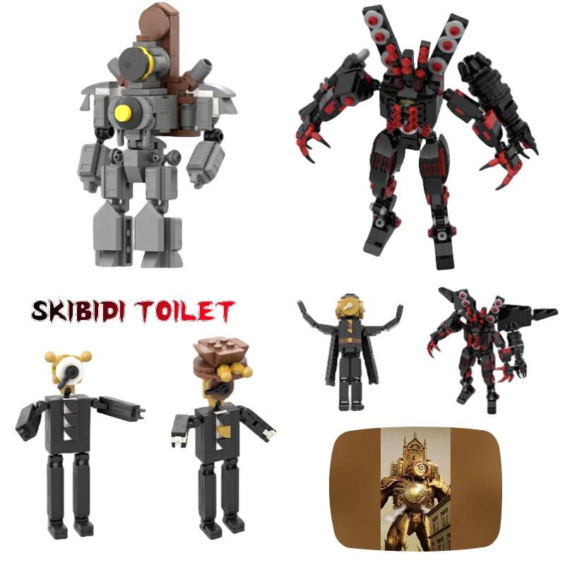 Moc Skibidi Toilet Clock Man Vs Surveillance Man Building Brick Toy Abs Plastic Diy 200-400 Pieces