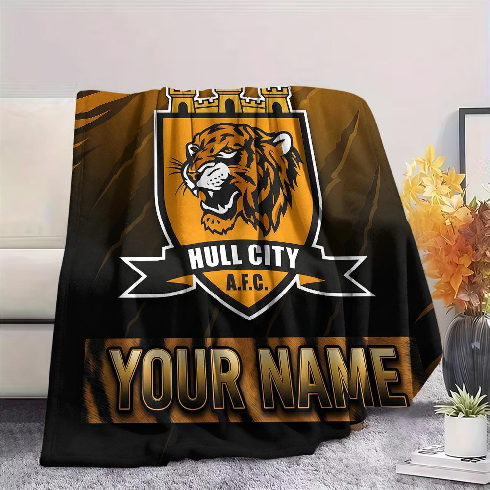 Custom Name Hull City2 Flannel Blanket, High quality Comfortable for All Seasons, Home Decor, Warmth and Comfort