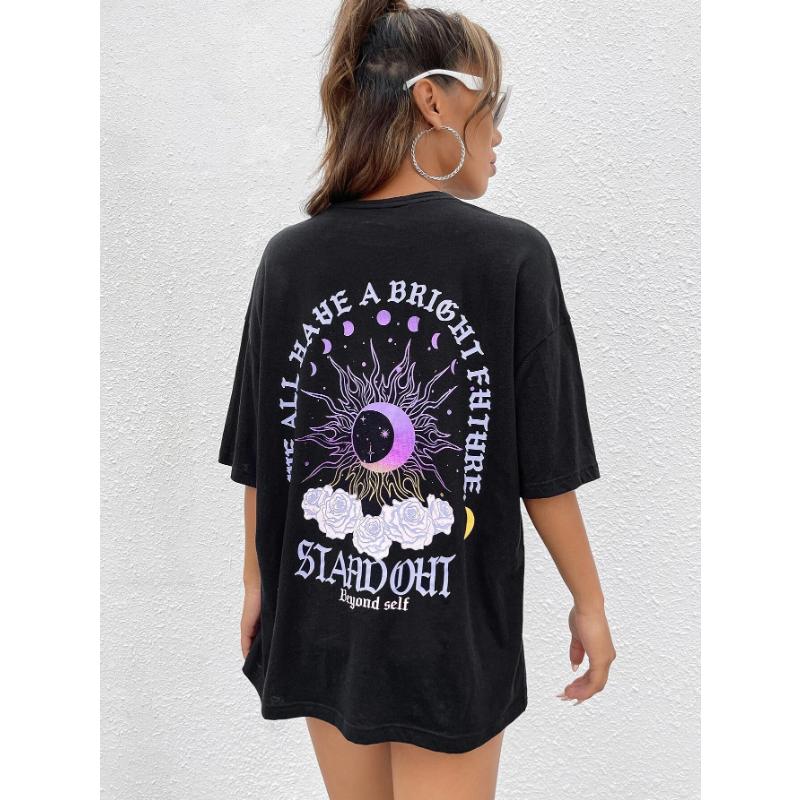 Women Tshirt Breathable Comfortable Short Sleeve Fashion Cool Retro Tees Casual O-Neck Clothes New