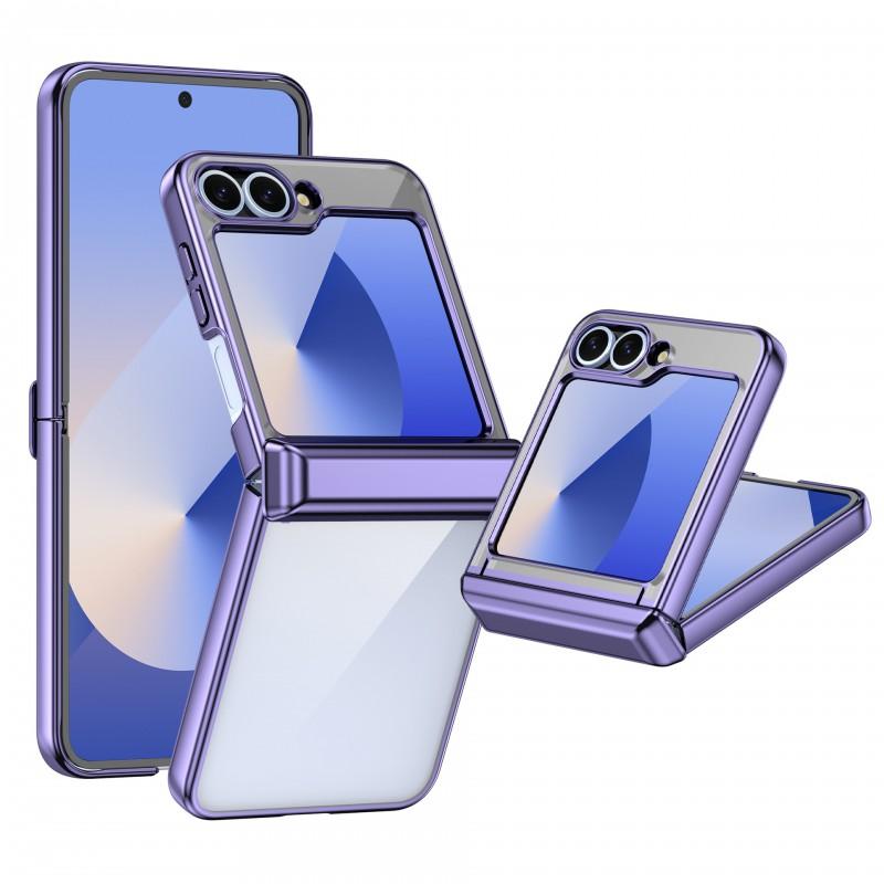 Coque Galaxy Z Flip 8 avec Anneau Support Rotatif à 360° Compatible Chargement sans Fil 7 6 PC Plaqué Protection
