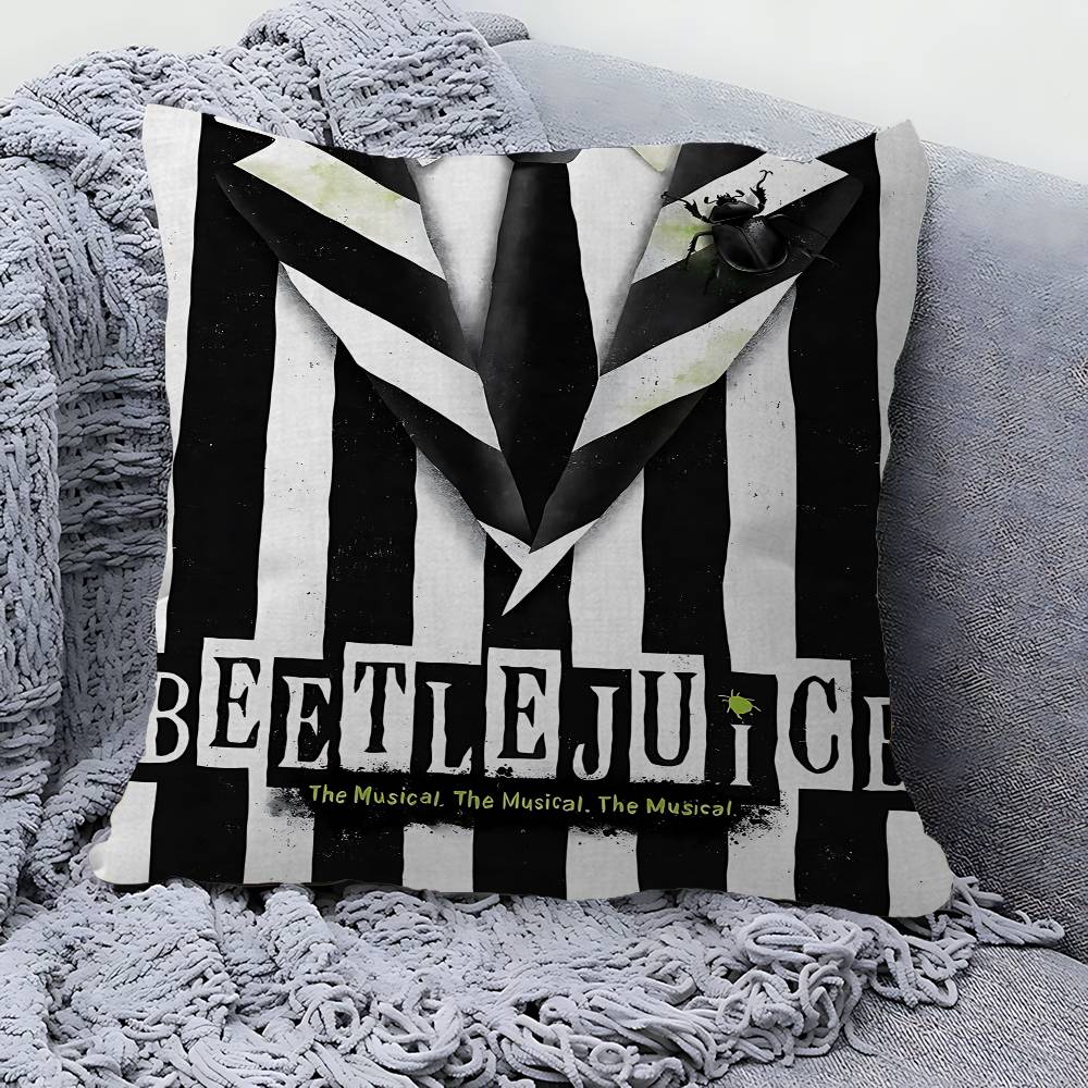 Classic Movie B-Beetlejuice Decorative Room Aesthetics Pillow Case Home Decor Bedroom Sofa Bed Couch Pillow Cover 45x45