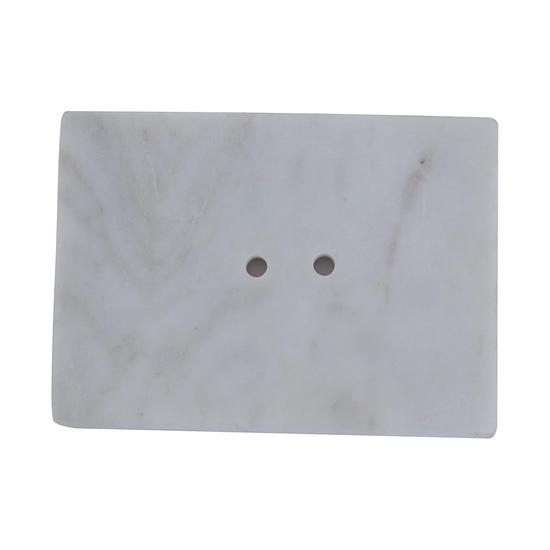 Crocon Luxury White Marble Soap Dish – Elegant 5x3 Inch Square Soap Tray for Kitchen & Bathroom, Decorative Bar Soap Holder