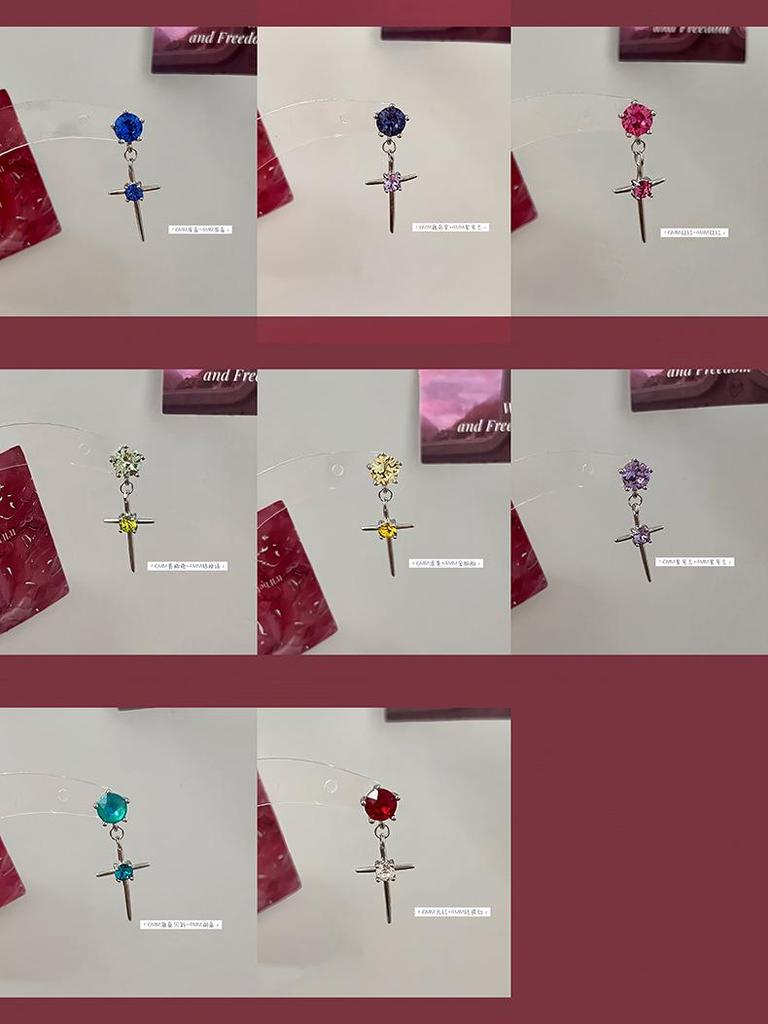 Huazi Diamond Cross Earrings 6+4mm: Versatile Design Jewelry for Women