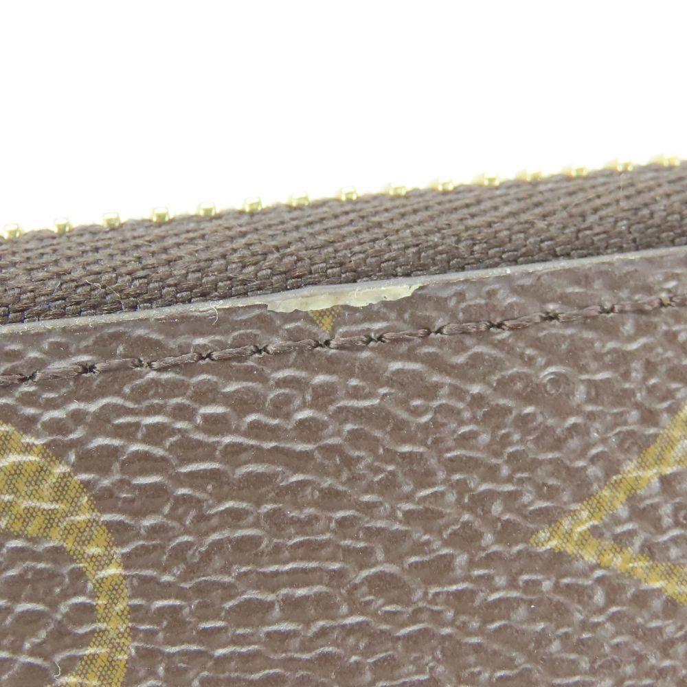 Used LOUIS VUITTON Purse Portefeuille Clemence M60742 Monogram Fuchsia Brown Zip Around