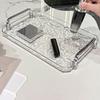 Water Ripple Luxurious Storage Tray Household Decorative Rectangular Service Tray Transparent with Handle Tea Cup Tray Bathroom