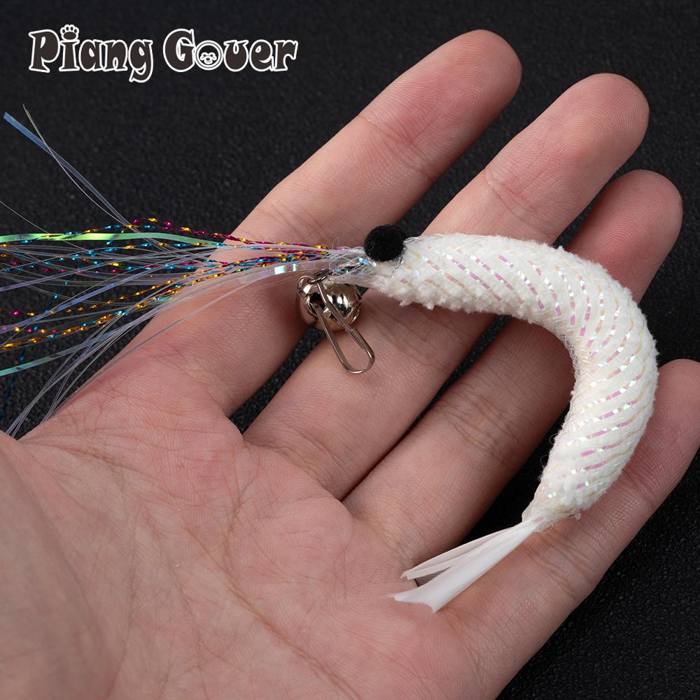Cute Shrimp White Cat Toys Cat Teaser Replacement Head Pet Toys Accessories