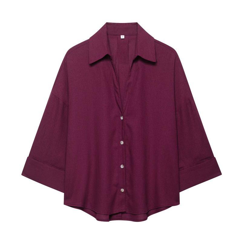 Kaslead New Arrival Women's Fashion Style Fashion Minimalist Blended Wide Sleeve Shirt 3602710