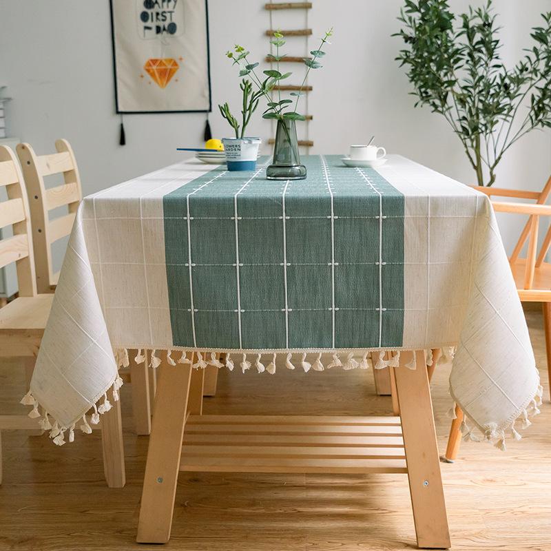 2025 Nordic Tablecloth Waterproof and Easy To Clean Rectangular Household Dining Table Cloth Simple Dustproof and Wear-resistant