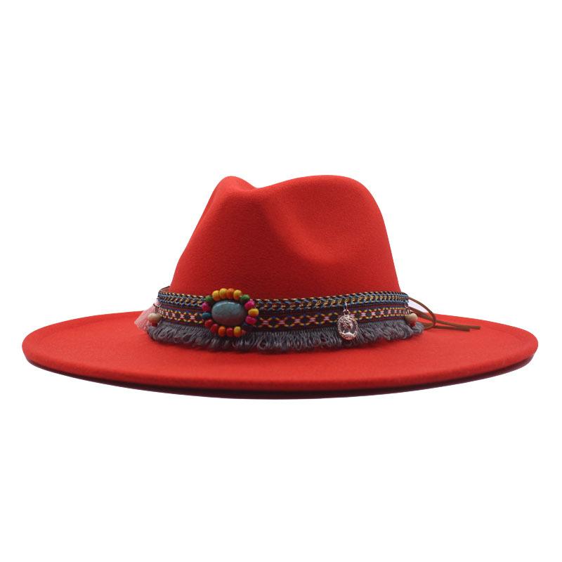 eBay European and American New Woolen Top Hat Minority Style Retro Big Brim Cm Jazz Hat