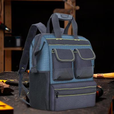 Electrician Tool Storage Bag Backpack 31x20x43cm with Carry Handle for Work Site Multifunctional