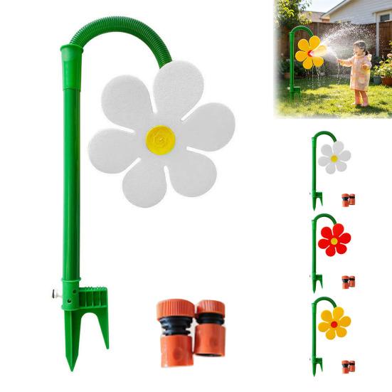 Irrigatore da prato a forma di fiore Crazy Daisy, rotante a 360 gradi, girasole, per irrigazione di giardini, cortili, cani, bambini, esterni