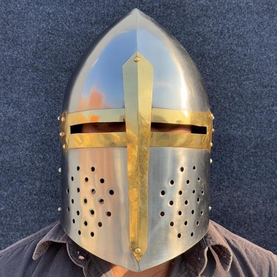 Templar Crusader Helmet Authentic Helmet Medieval Great Helmet 12th Century Cosplay