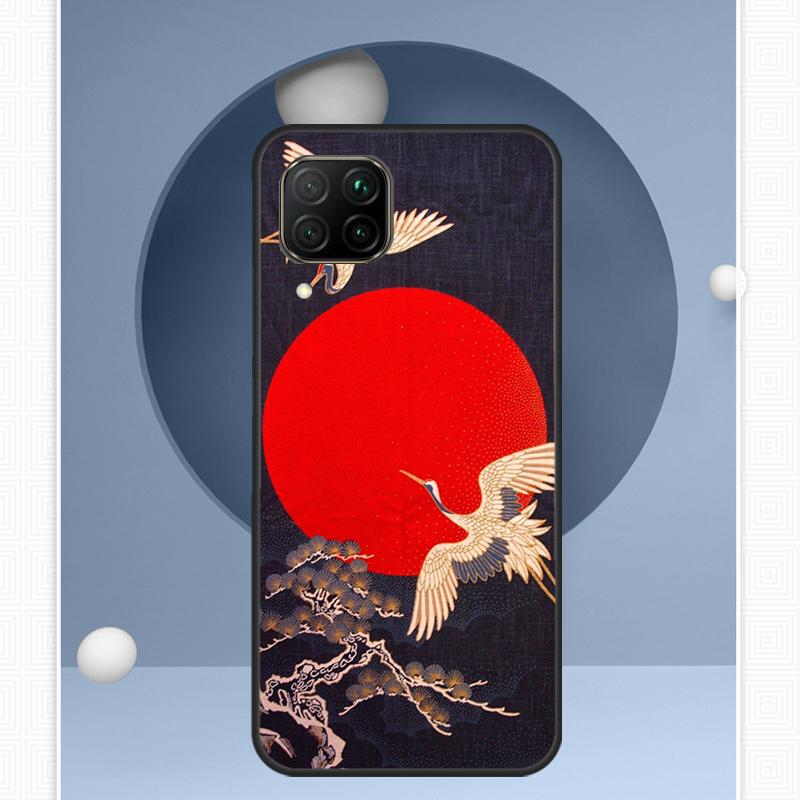 Red-crowned Crane Birds Japanese For Huawei Nova 12i 12s 11i 8i Y91 Y60 Y70 Y72 Y90 Y61 9 10 SE P20 P40 Lite P30 P60 Pro Case