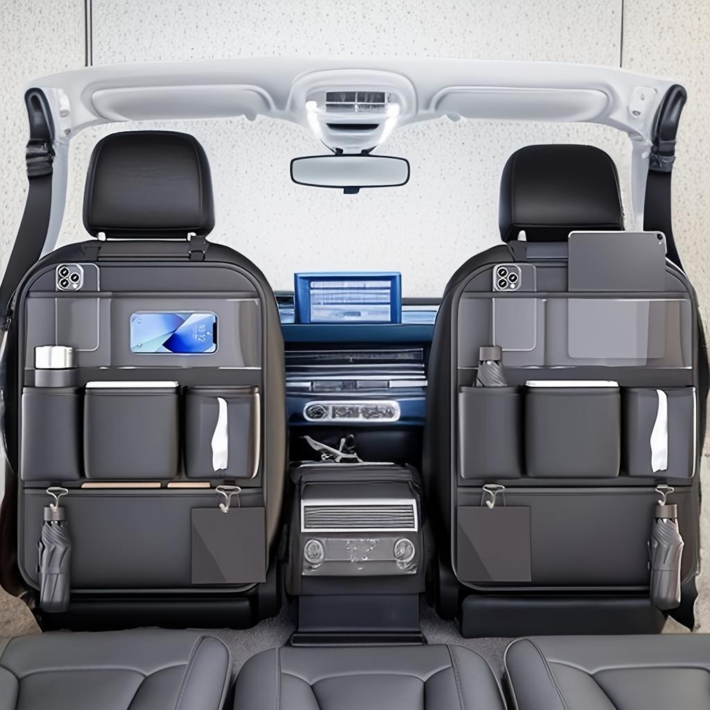 2025 Upgraded Waterproof Scratch-Resistant Car Seat Back Organizer with Optional Table Tray PU Leather, Fit for Most Vehicles