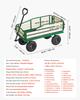 VEVOR Pull-Along Wagon for Kids,101 Cm Toddler Wagons with Foldable Wooden Panel & Handle, Supports Up To 250kg, 25.4cm All-Terrain Tires