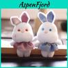 Fluffy Bunny Plush Keychain Cute Rabbit Doll Bag Charm Checkered Design Ultra Soft