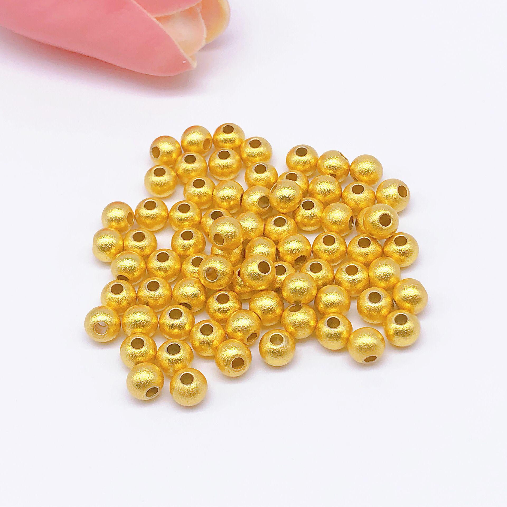 

Ancient Sand Gold Frosted Bead Bracelet DIY Kit: Strong Color Retention Small Round Beads & Spacer Beads. 3mm