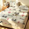 3pcs Cartoon Panda Printed Chipless Bed Sheet Set In Multiple Sizes, Soft Bed Cover, Bedroom Bedding Decoration, Gift Bedding