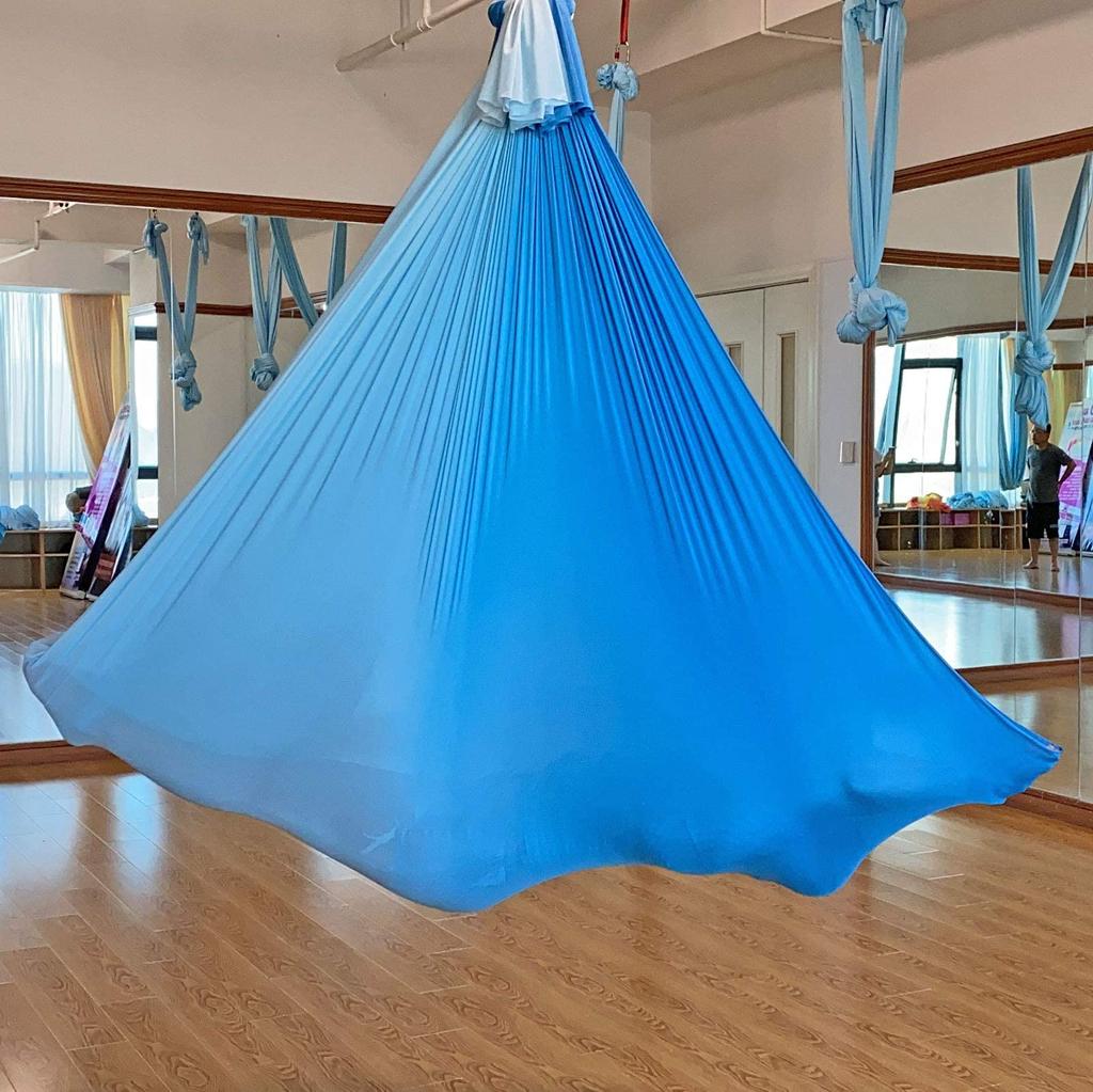 PRIOR FITNESS 5M Aerial Yoga Hammock Set with 40D Nylon Tricot Aerial Silk Yoga Inversion Fitness Accessories, Swing, Anti-Gravity Yoga, Exercise,