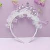 Gorgeous Lace Headband with Crown Kids Crown Headpiece Rhinestones Lace Hairpiece for Little Girls Birthdays Headband
