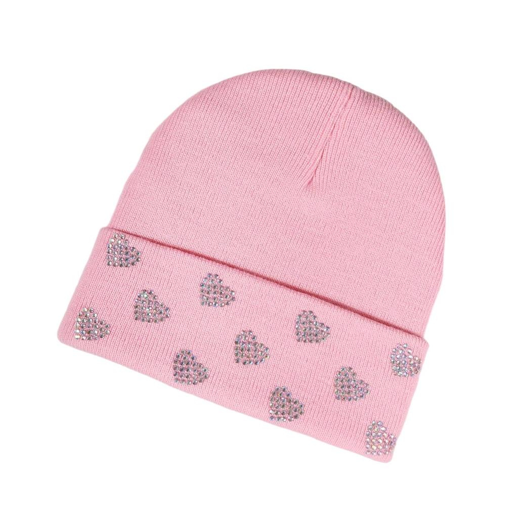 Ladies' Love Hot Diamond Hat Water Diamond Knitted Hat Party