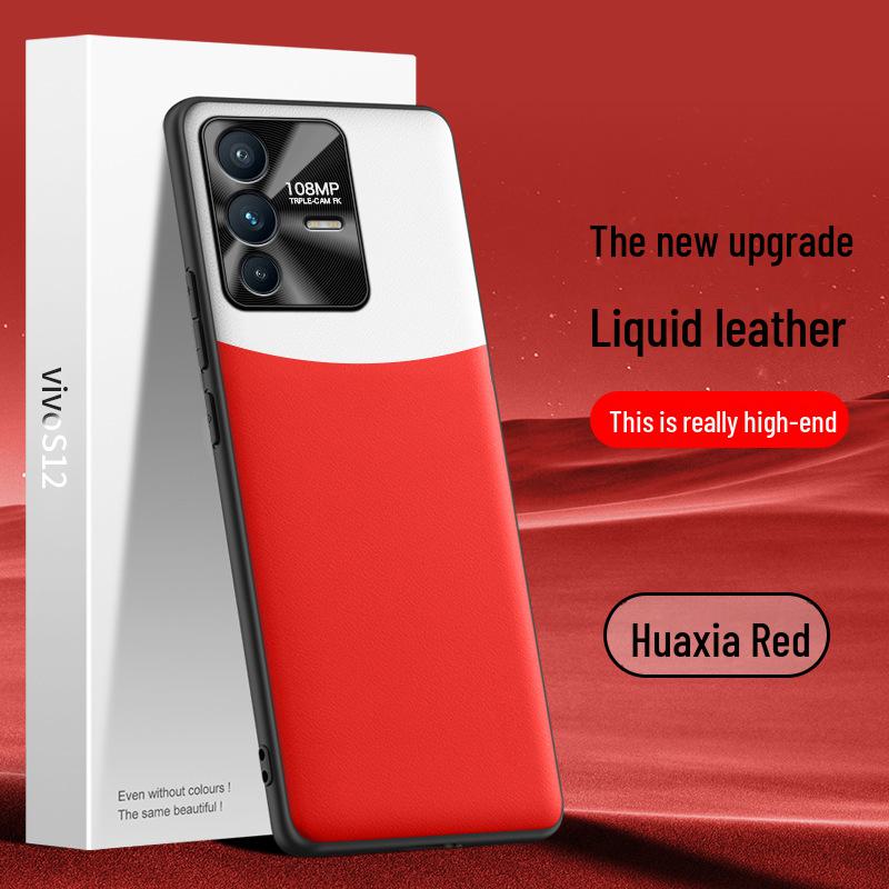 Anti-fall and Anti-fouling Liquid Leather Phone Case for Vivo S12. One-piece Protective Cover Available for Shipping.