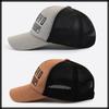Mesh Cap with English CA726 [White Fang] Letters, Hat, Running, Outdoor, Women, Men, (Black)