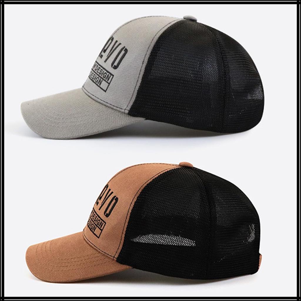 Mesh Cap with English CA726 [White Fang] Letters, Hat, Running, Outdoor, Women, Men, (Black)