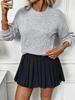 2026 Autumn/Winter Women's Solid Color Flower Sweater - Round Neck & Long Sleeve