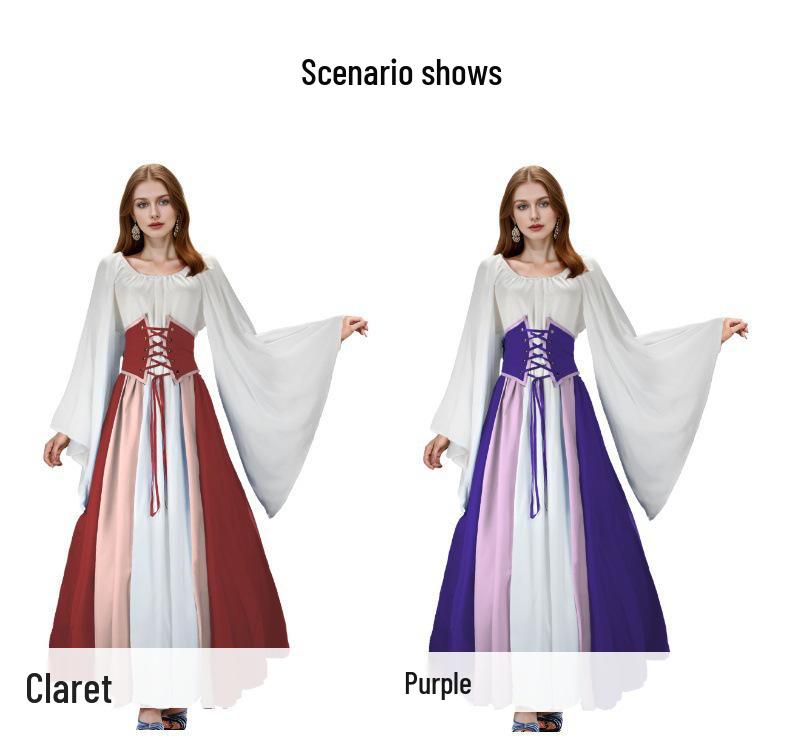 Halloween Medieval Renaissance Women's Cosplay Dress Costume