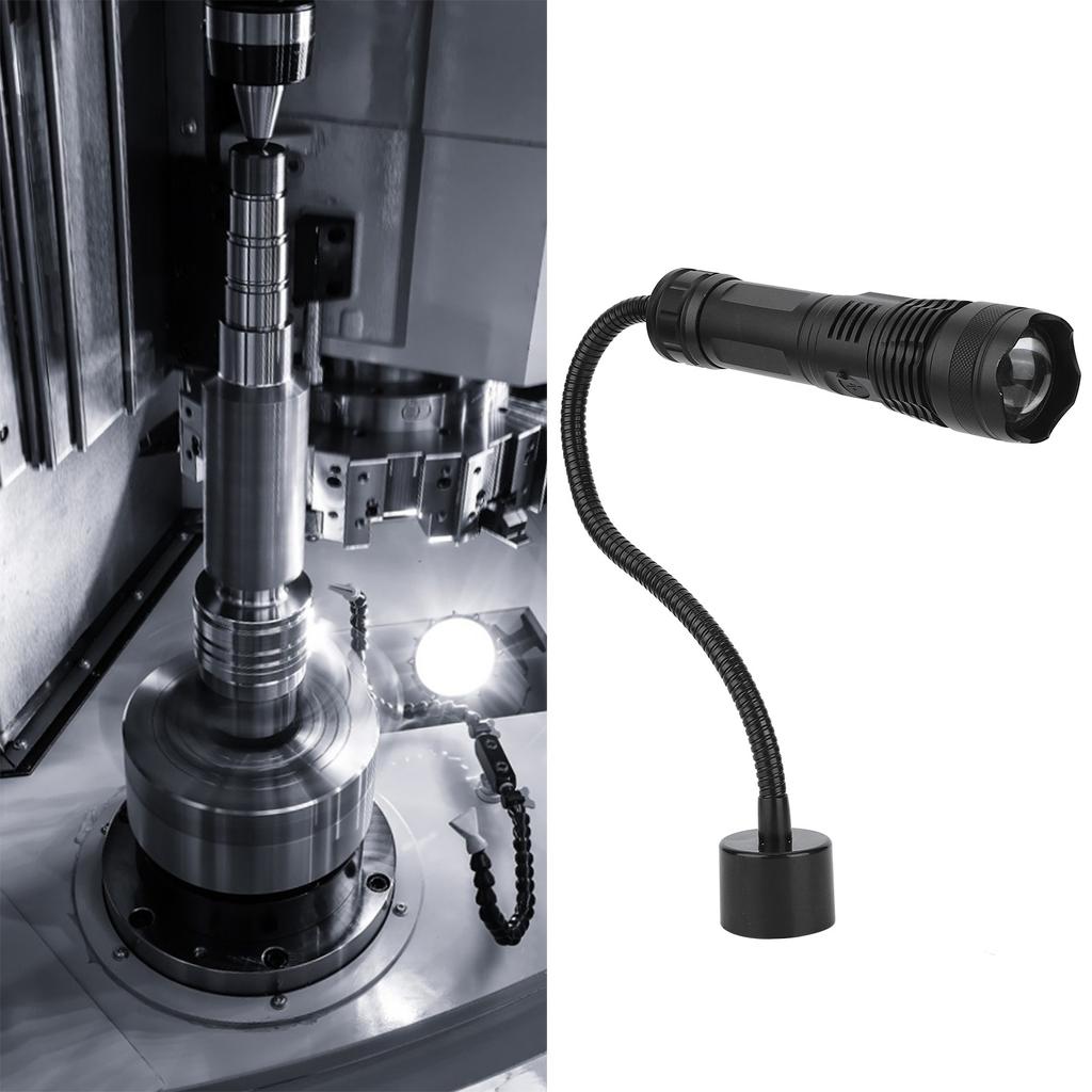 2-in-1 USB-wiederaufladbare LED-Taschenlampe Arbeitsleuchte mit magnetischer Basis für CNC-Fräsmaschine