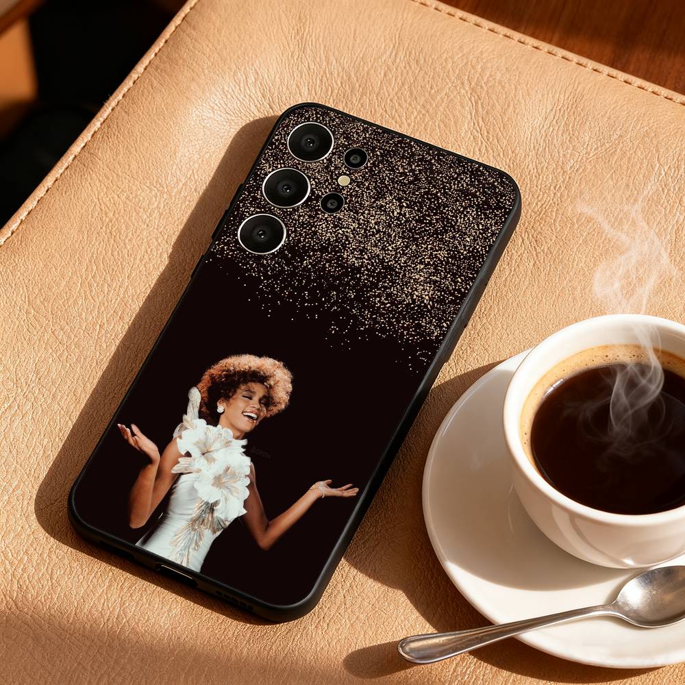 

W-Whitney Singer H-Houston Phone Case For Samsung S25,24,23,22,30,21,10,9,Ultra,Plus,Lite,FE Soft Black Case Samsung S20plus5G