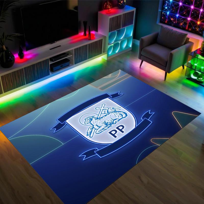 Preston North End Football Design Crystal Velvet Carpet Cozy Non?Slip Printed Rug For Bedroom Living Room Entrance