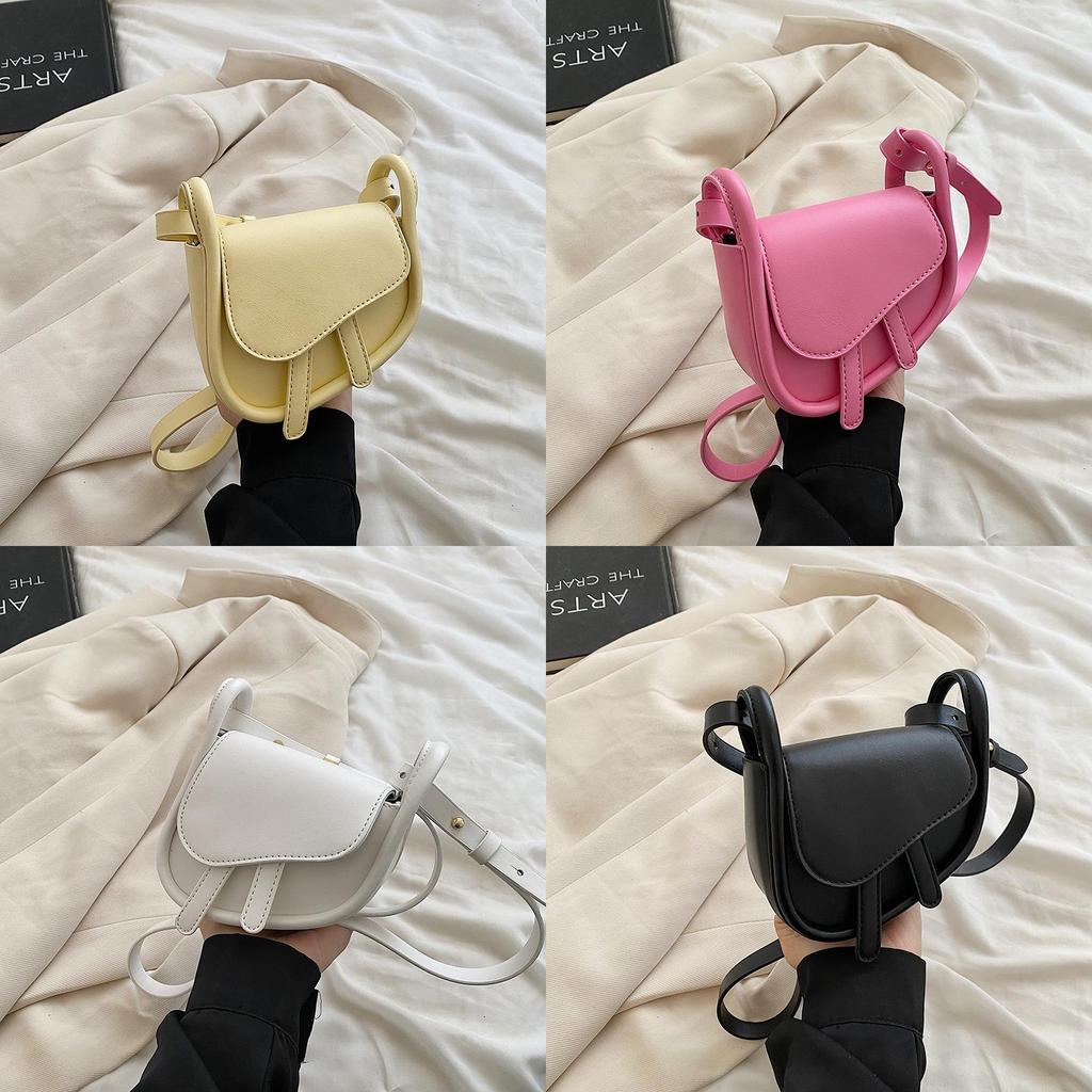 Fashionable 2023 Spring Candy Color Womens Mini Chic Trendy Saddle Bag