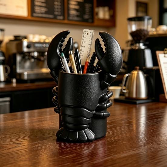 Lobster Pen Holder, Halloween Funny Sea Animal Pencil Stand, Creative Desk Organizer for Brushes Makeup Tools, Office Home Decor
