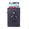 RFID Apple AirTag Tracker Protective Case with Crazy Horse Card Holder and Carbon Fiber Finish