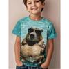 Cute Capybara Boy Clothes Cartoon Graphic Short Sleeve Tee Boy Child T-Shirt Summer Loose Top Fashion Kids Clothes Boys Clothing