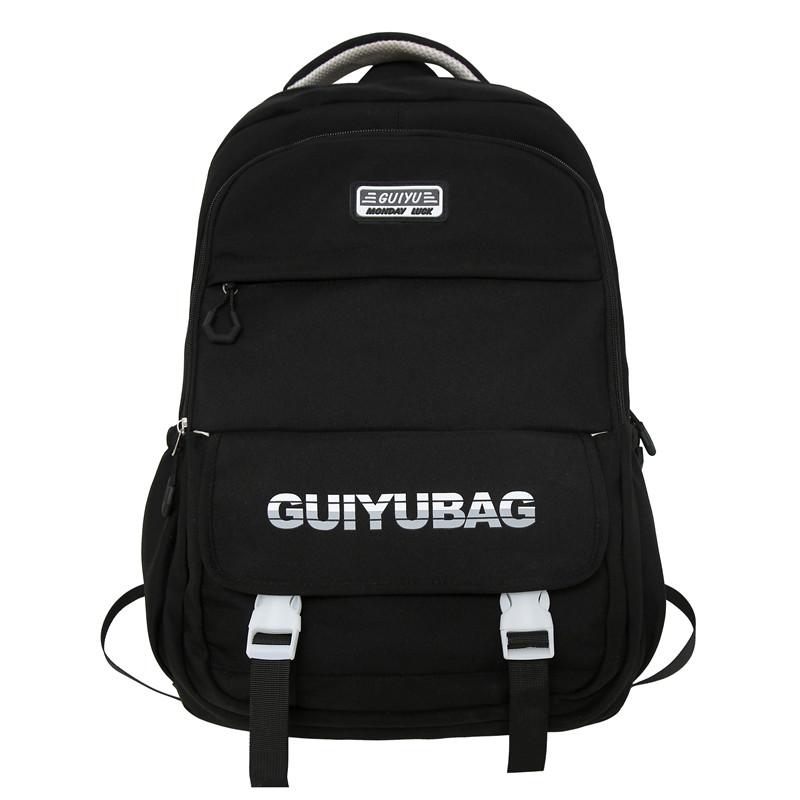 

Рюкзак большой емкости с буквенным принтом, школьный женский рюкзак для компьютера чёрный