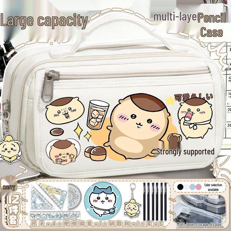 Chiikawa Pencil Case - Large Capacity Stationery Box for Girls, Primary and Junior High School Students, New Style.