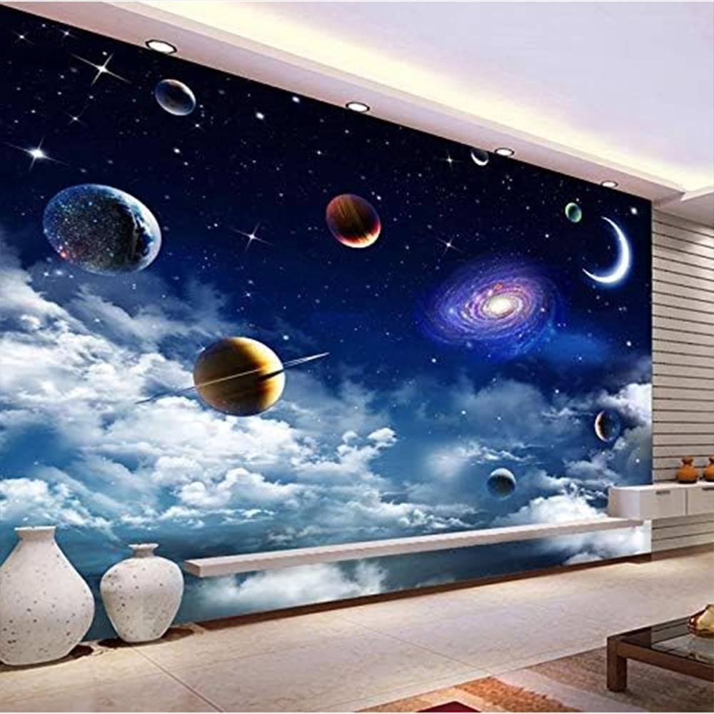 Universe Starry Sky Mural 3d Universe Wallpaper Living Room Bedroom Tv Background Ceiling Wall Mural