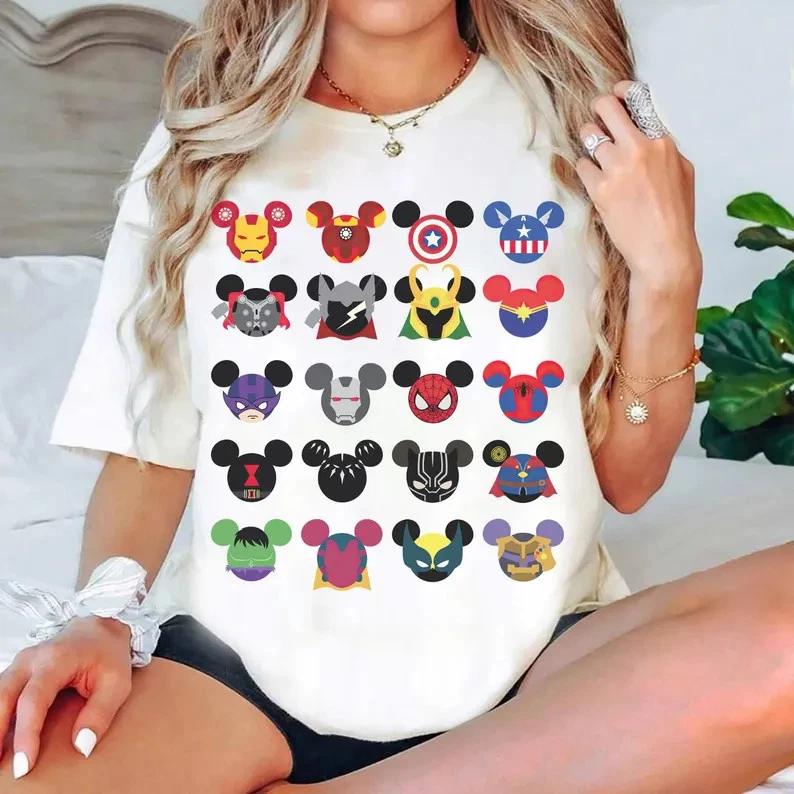 Superhero All Characters Shirt Avengers Mickey Ears Shirt Family S