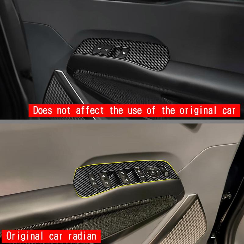 For KIA EV9 2024 2025 ABS CarbonFiber Car window switch panel cover trim Window Lift Switch Panel Trim Interior Accessories